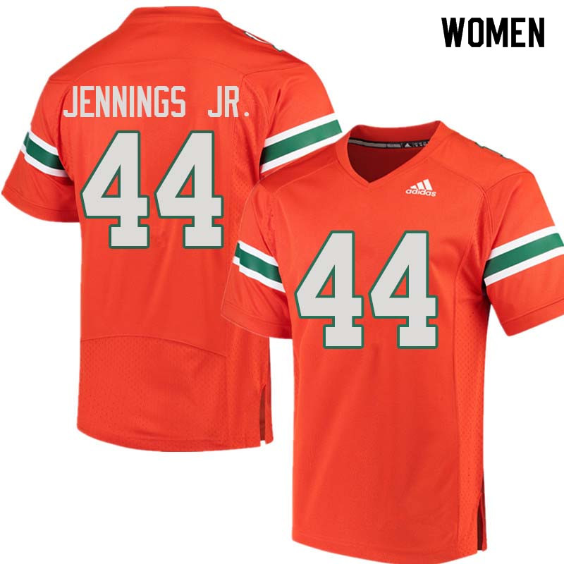 Women Miami Hurricanes #44 Bradley Jennings Jr. College Football Jerseys Sale-Orange